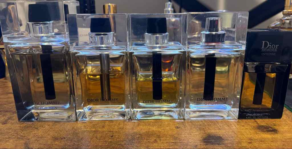 Five bottles of perfume